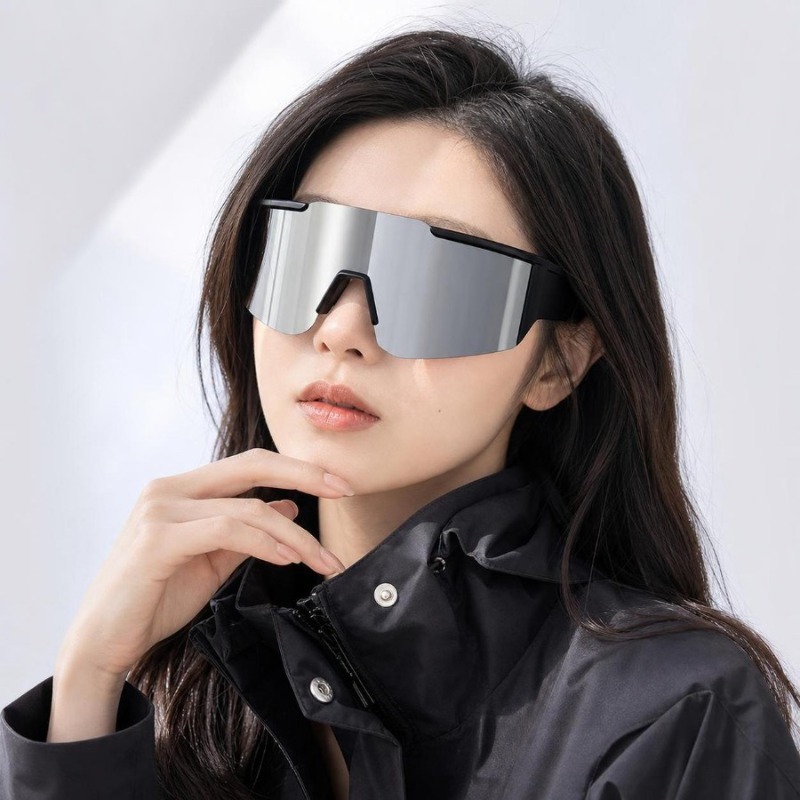 Lunettes de soleil sport demi-cadre adaptées aux hommes et aux femmes, lunettes de soleil résistantes aux UV pour activités de plein air et randonnée