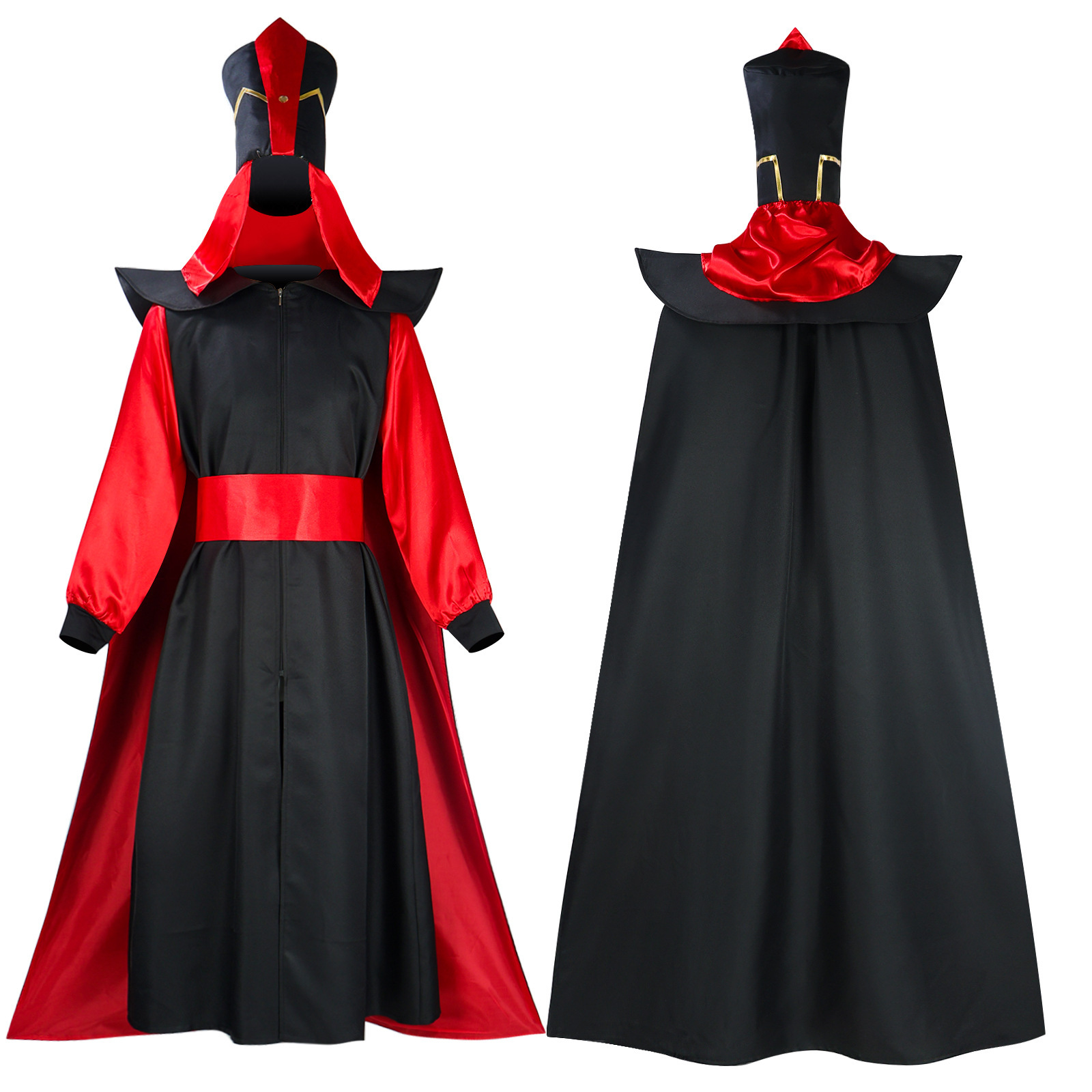 Anime Jafar Cosplay Costume combinaison cape avec chapeau pour hommes femmes tenues Halloween Costumes Cosplay jeu de rôle Costume de fête unisexe
