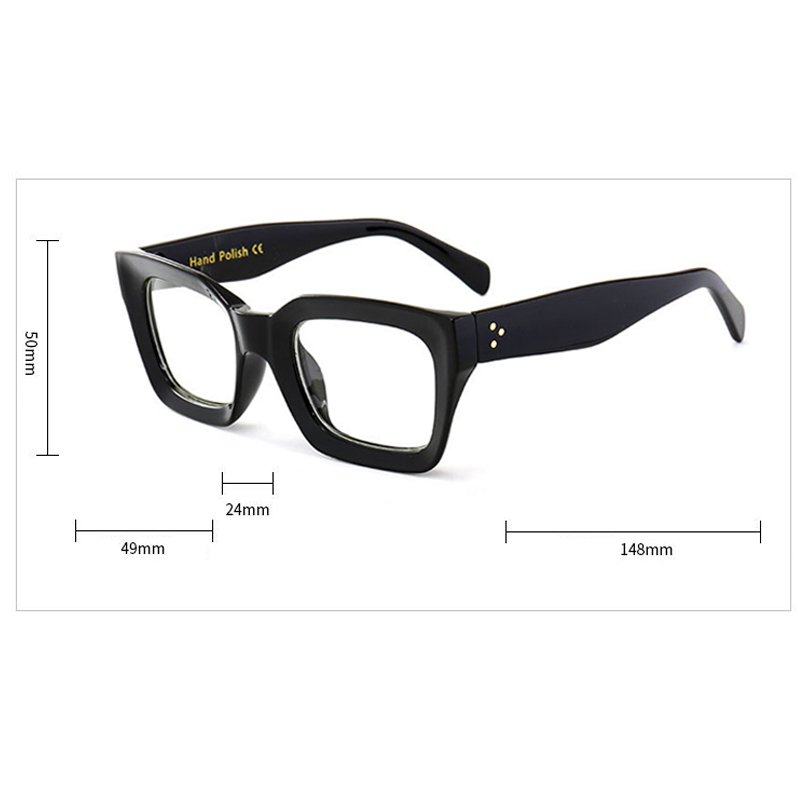 Lunettes carrées noires nouvelles femmes hommes rétro clair lentille lunettes ultralégères acétate optique transparente lunettes montures lunettes