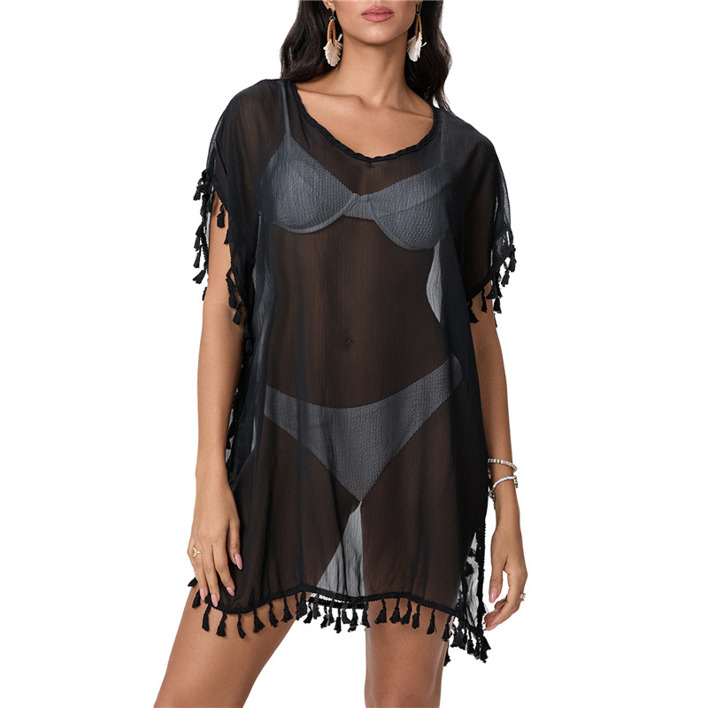 Robe de plage en dentelle pour femmes, ajourée, crochet, cover-up pour maillots de bain, été