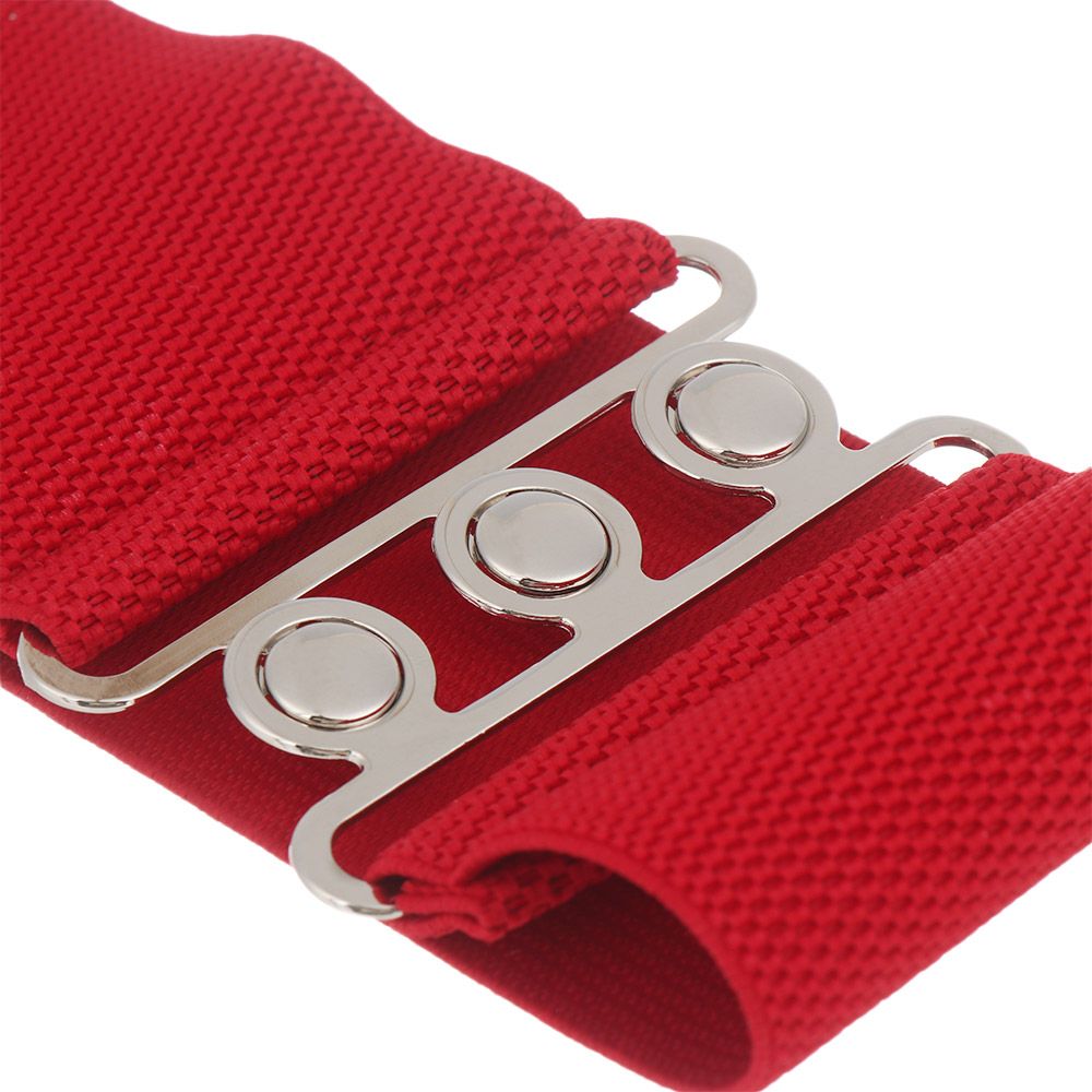 Femmes décontracté Stretch dames boucle en métal ceinture robe Cummerbands ceinture large ceinture élastique accessoire de mode