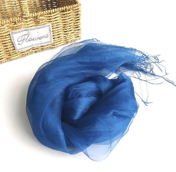 Injplanchers f-Écharpe longue pour femme, châle uni, Noble, document bleu, mode féminine, pur, solide, 100%
