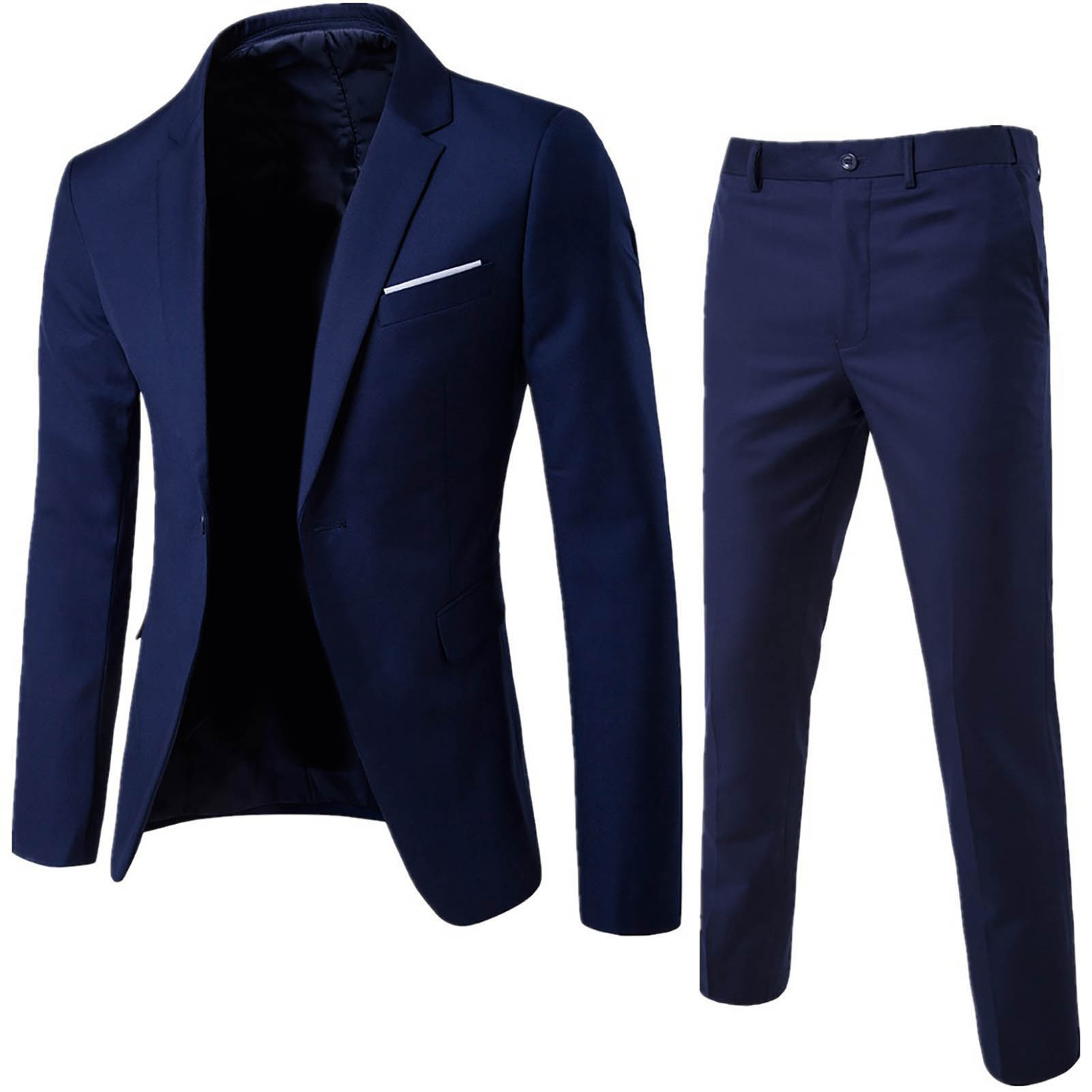 Costume de mariage de luxe 2 pièces pour hommes, mode slim, couleur unie, costume de bureau d'affaires, ensembles pantalons pour hommes de grande taille