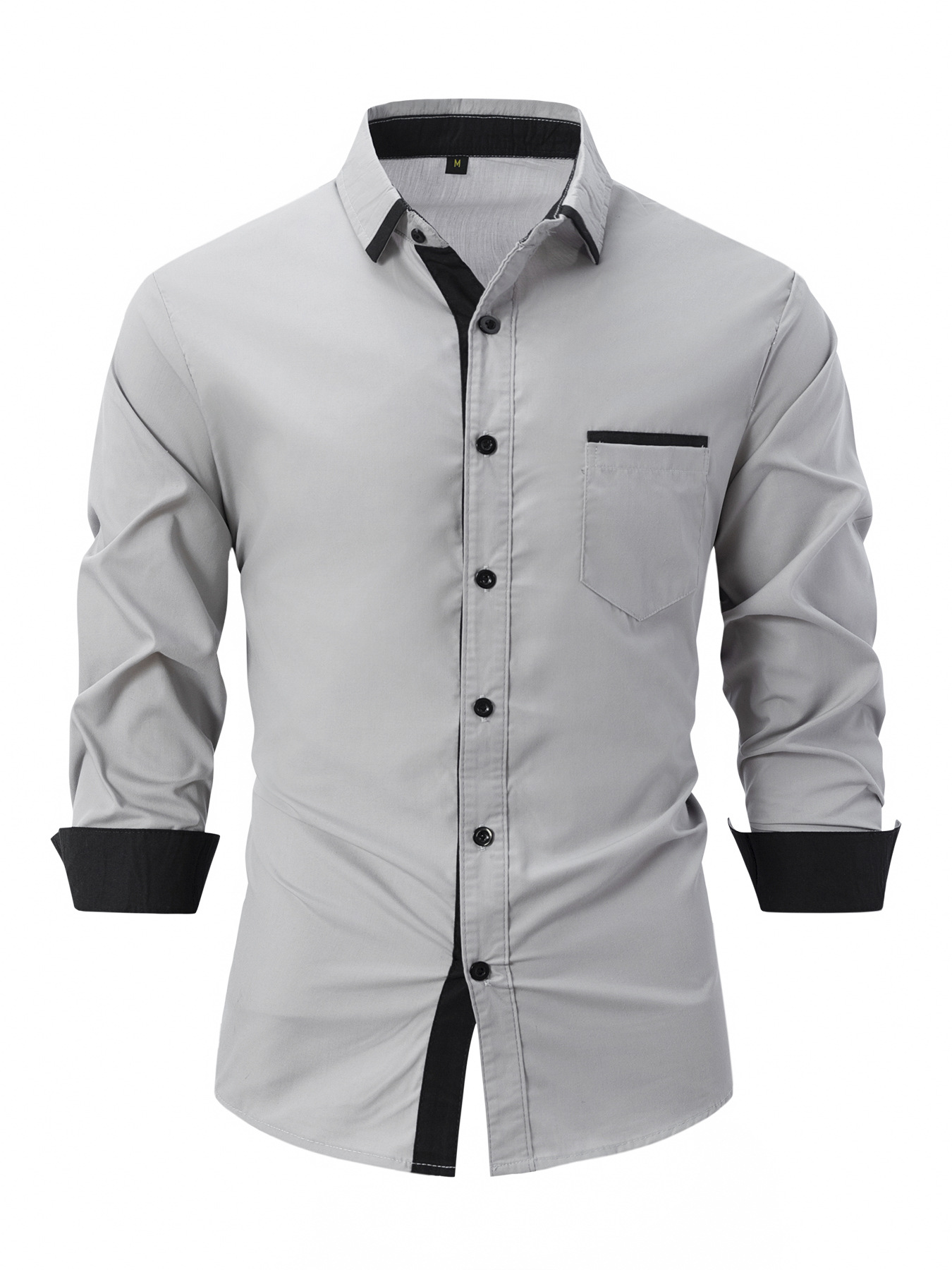 Chemise d'affaires en coton à manches longues pour hommes, chemise décontractée amincissante, bloquée par document, vêtements à la mode, printemps, automne, nouveau, 2025