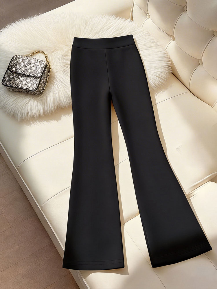 Nouveau style 2026 : Pantalon bootcut taille haute polyvalent à jambe large, décontracté, pour un look plus long et élancé, idéal pour les silhouettes fines.
