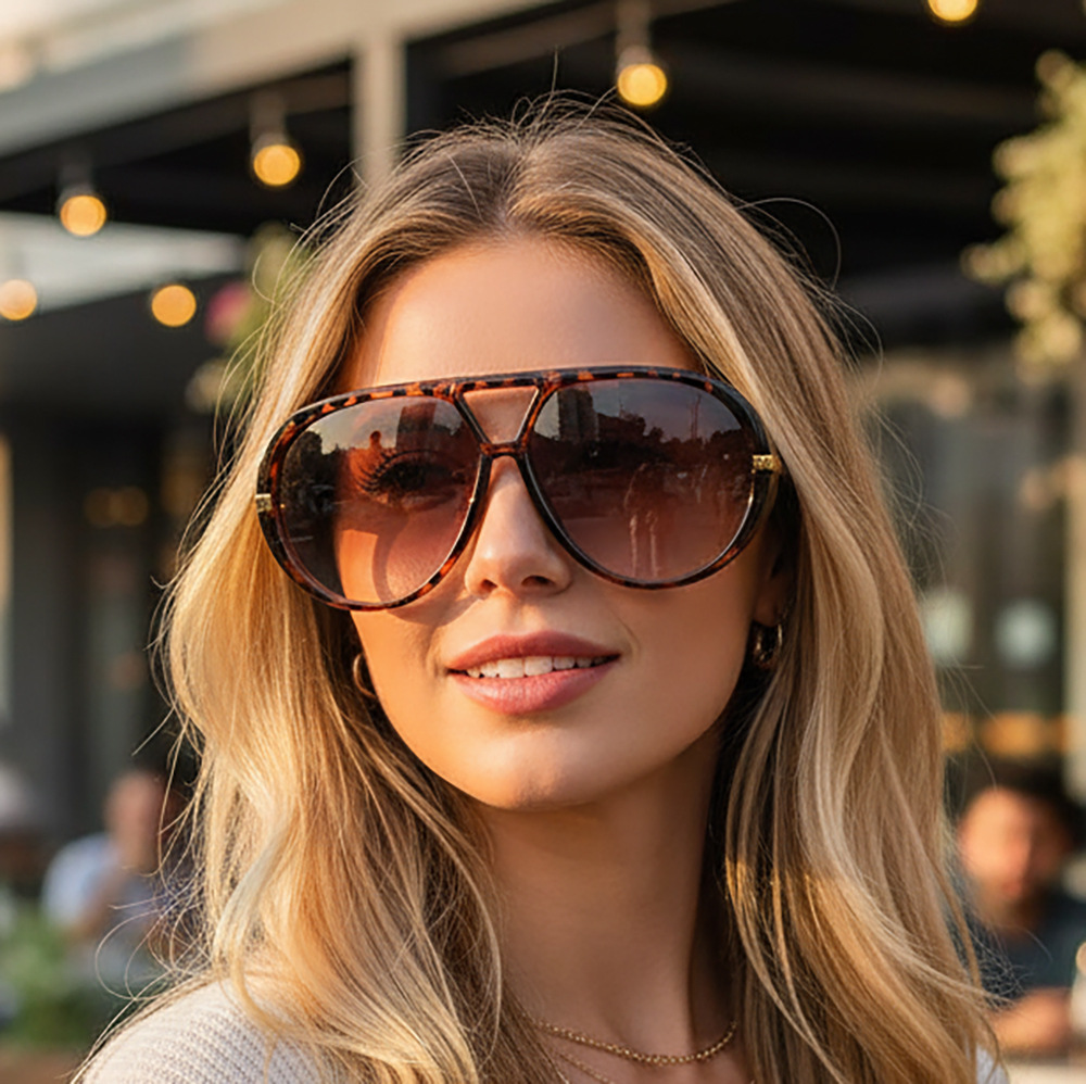 Nouvelles lunettes de soleil pilote pour hommes et femmes, monture large de luxe, pour la conduite en extérieur, style punk, protection UV400