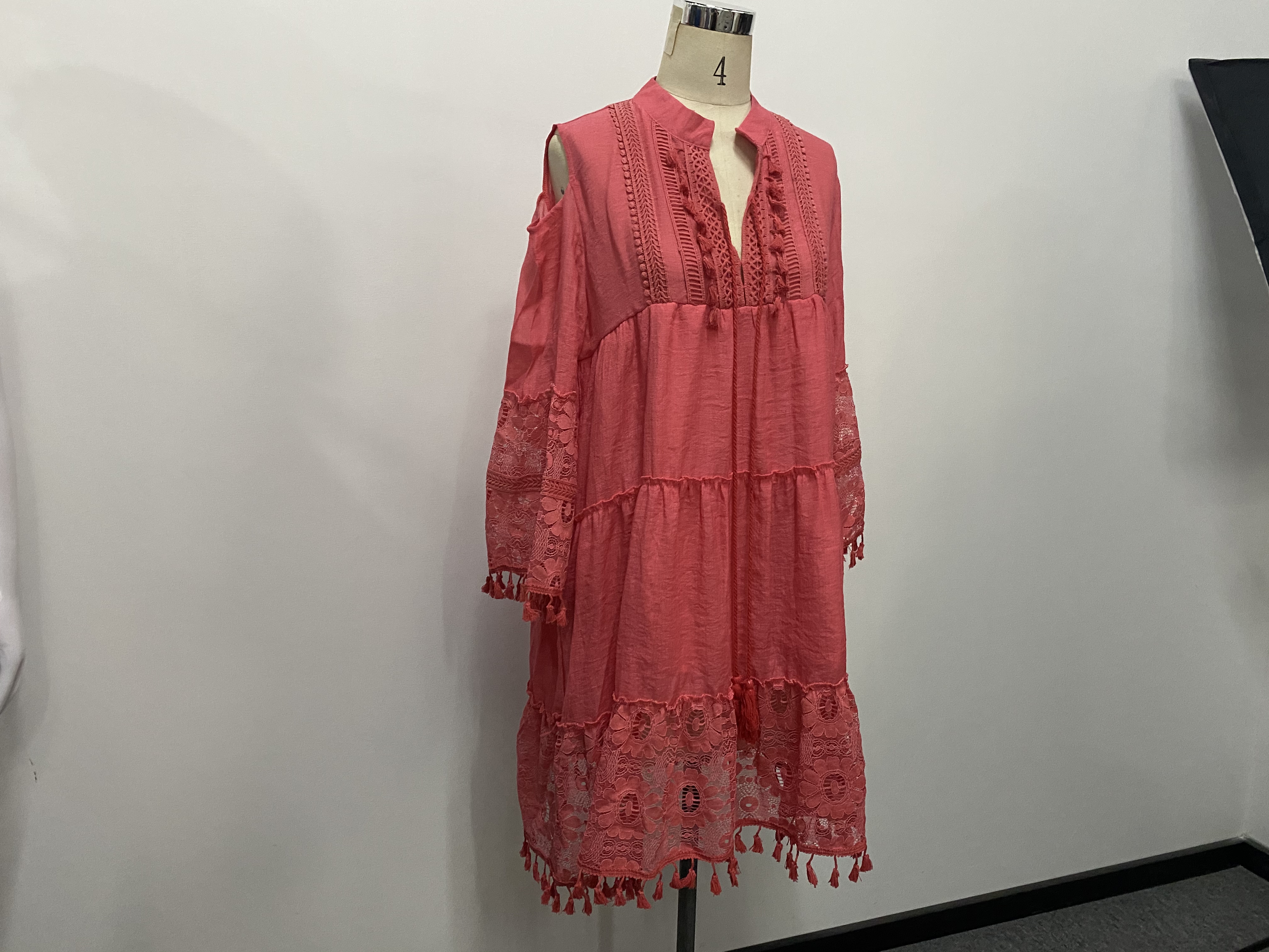 Plage Boho blanc dentelle mode ue Mini robe femmes automne Pop gland lâche col en V robes dame femme vêtements