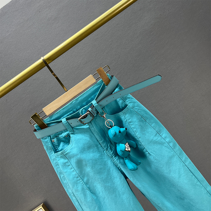Jeans Station européenne pour femmes, 2023, nouvelle mode printemps automne, taille haute, polyvalente, ample, coton, Stretch, Denim, sarouel