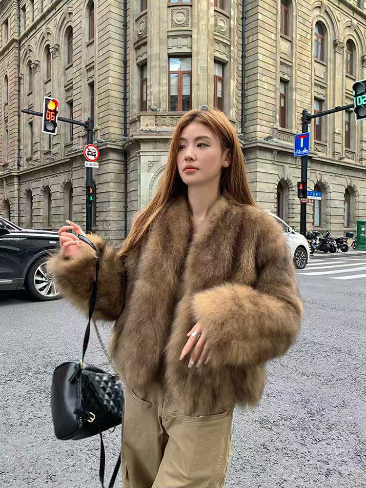 Manteaux en fausse fourrure tendance pour femmes, style Y2K, veste de luxe coréenne en fourrure de renard moelleuse, vêtement d'extérieur chaud et ample pour l'hiver, streetwear pour femmes.