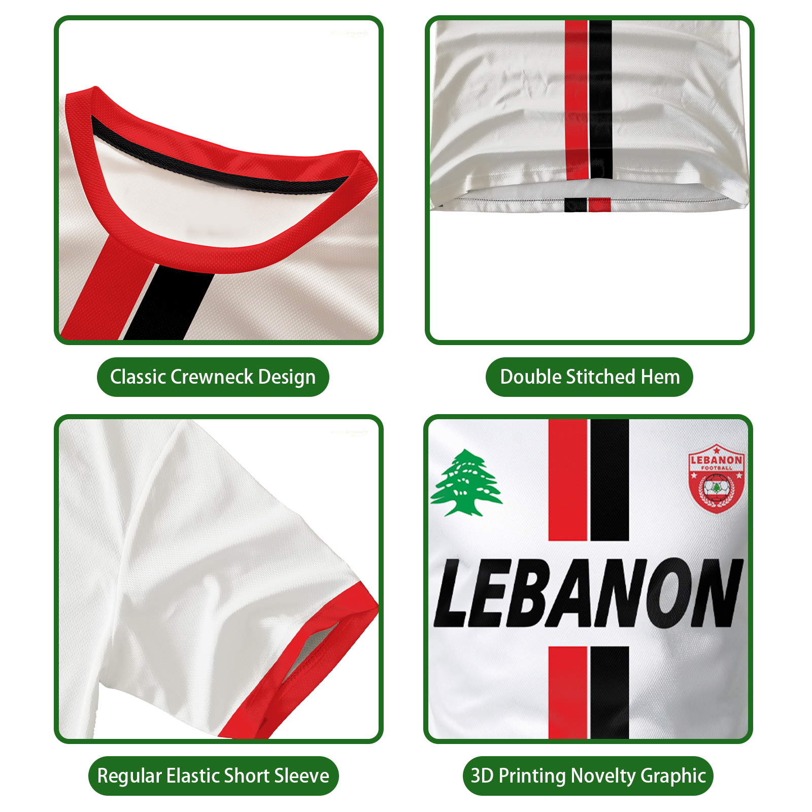 Maillot de Football du Liban, t-shirts pour adultes et enfants, uniformes de Football de sport légers de luxe imprimés numériques, vêtements drapeau libanais pour hommes