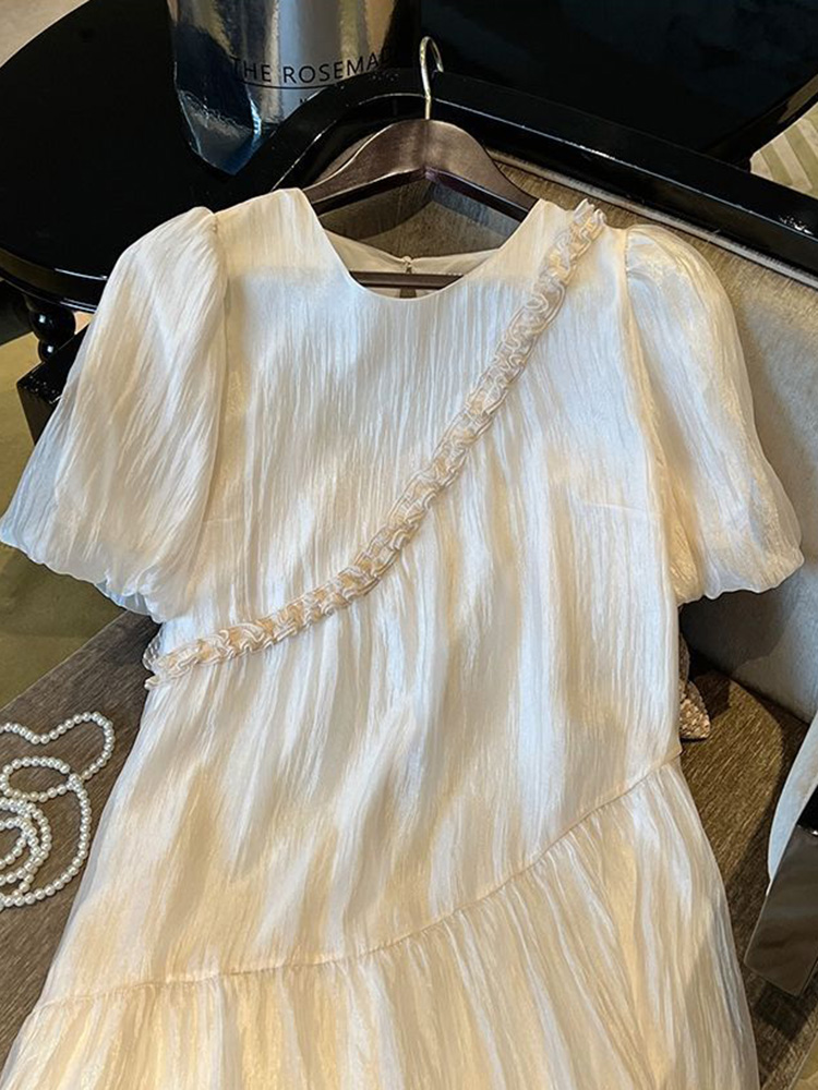 Nouvelle Robe en Chiffon Tendance pour Femme, Col Rond, Manches Courtes, Mini-Robe Sexy, Décontractée d'Été, Style Japonais Mignon et Élégant, Douce, Vestidos