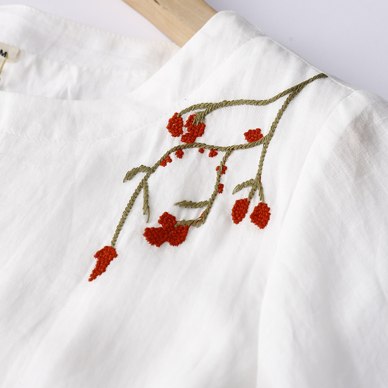 Robes longues blanches brodées vintage d'été pour femme 2026, robe décontractée respirante de couleur unie, vêtement élégant pour femme.