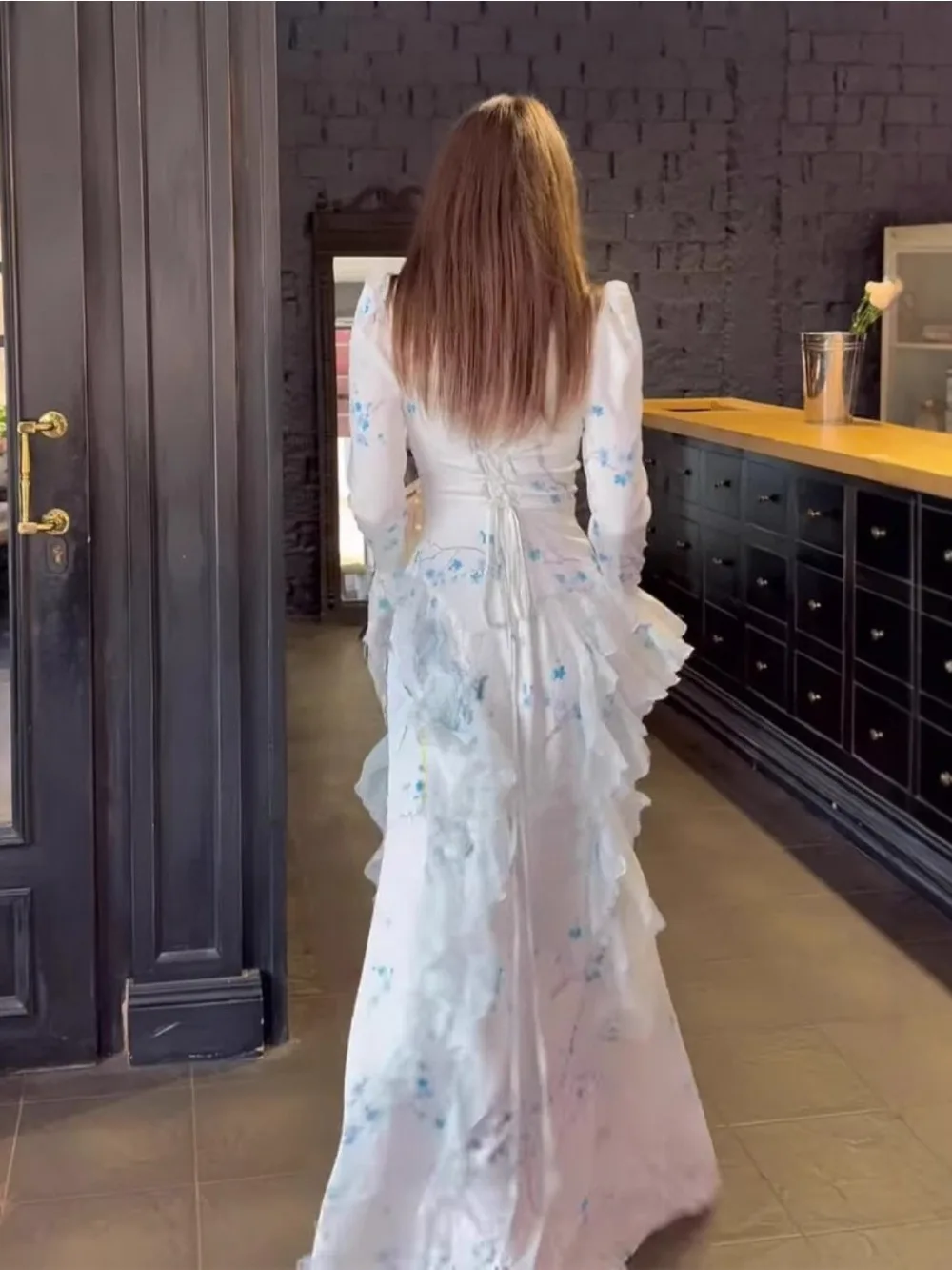 Robes de soirée Eid femmes Robe Abaya doux imprimé musulman Ramadan Jalabiya dubaï longue Robe maroc caftan robes Largos automne