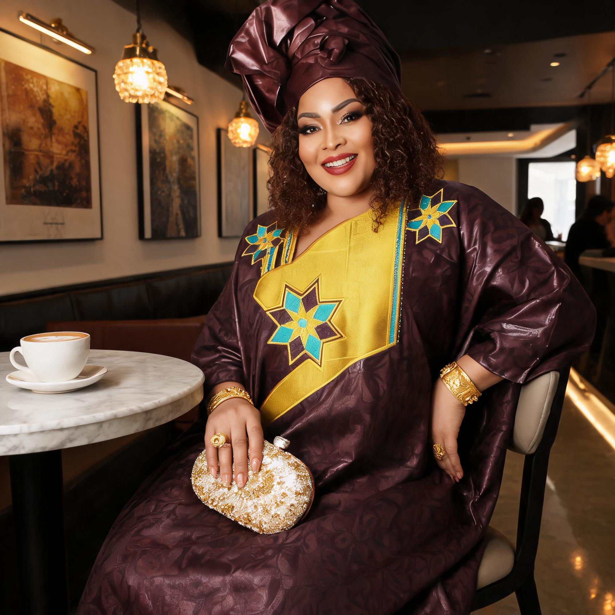 Robes africaines pour femmes grande taille, robe longue en bazin riche avec broderie et écharpe