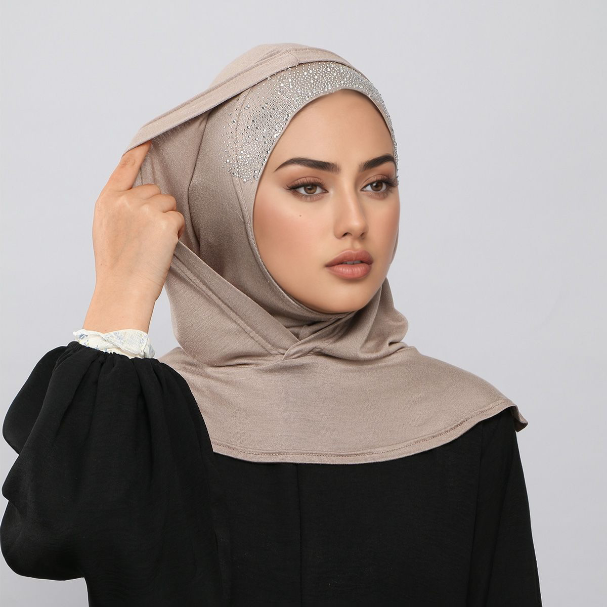 Hijab instantané pour femmes musulmanes, double couche, sous-hijab, bonnet intérieur Ramadan, turban élastique, bandana, cagoule et bandeau assorti