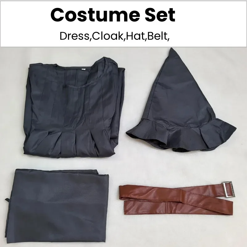 Costume de magicien Hobbit Gandalf, tunique païenne, cape de magicien, Robe grise, chapeau, ensemble complet de tenues pour adultes