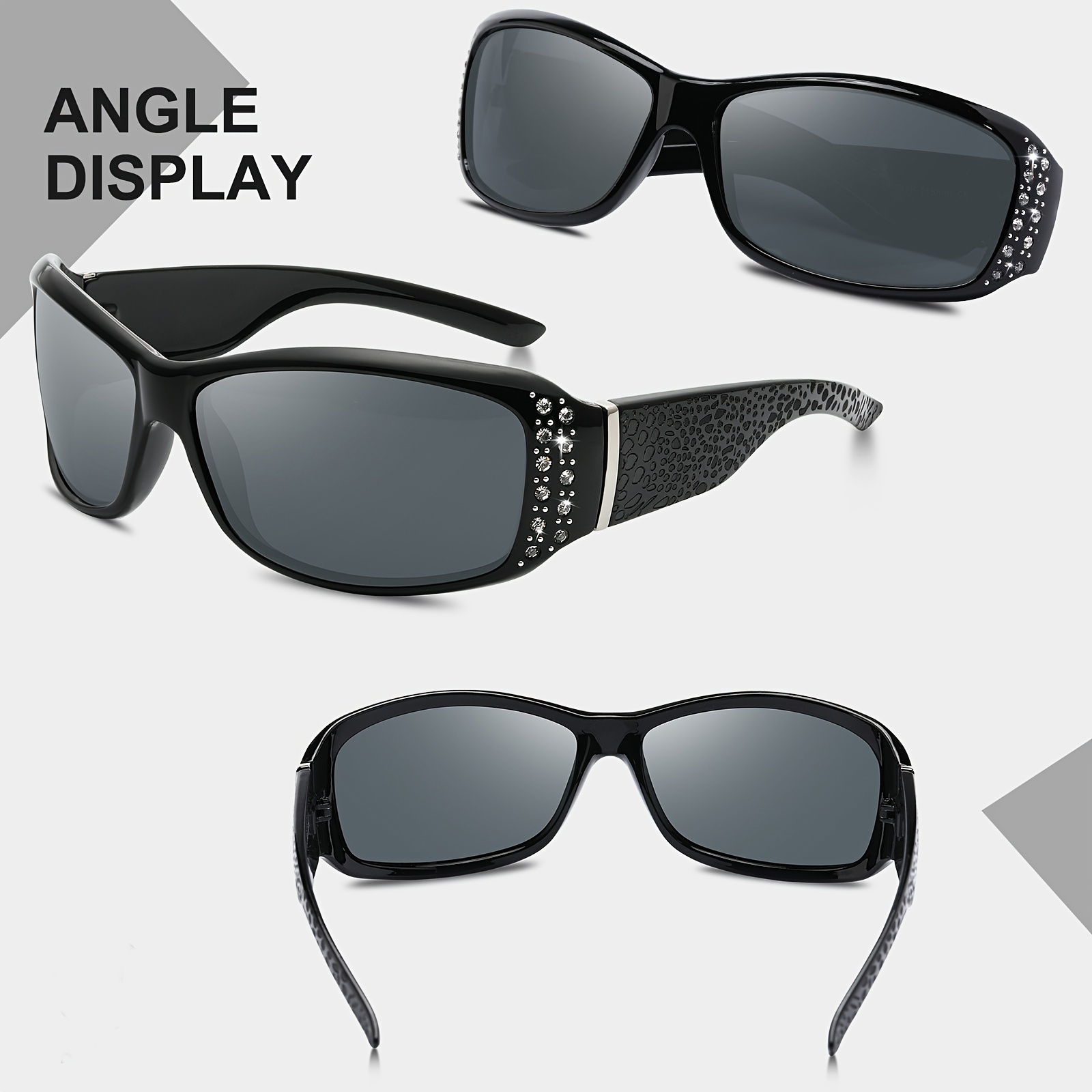 Lunettes de soleil classiques pour femmes, rectangulaires, biscuits, Bling, conduite, pêche