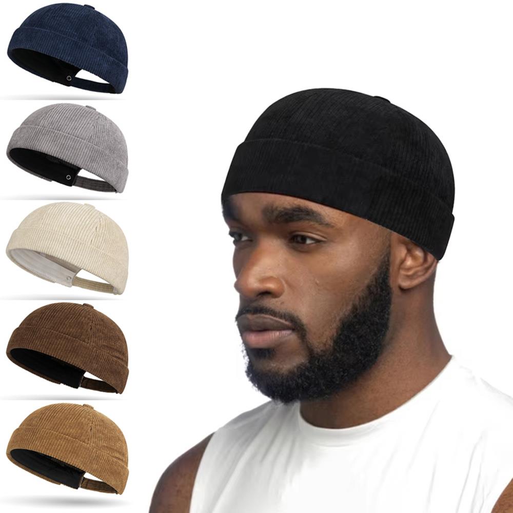 Casquette sans bords en velours côtelé pour hommes et femmes, chapeau de propriétaire réglable, bonnet rétro Docker, unisexe, Hip Hop, Streetwear, dôme, nouvelle collection