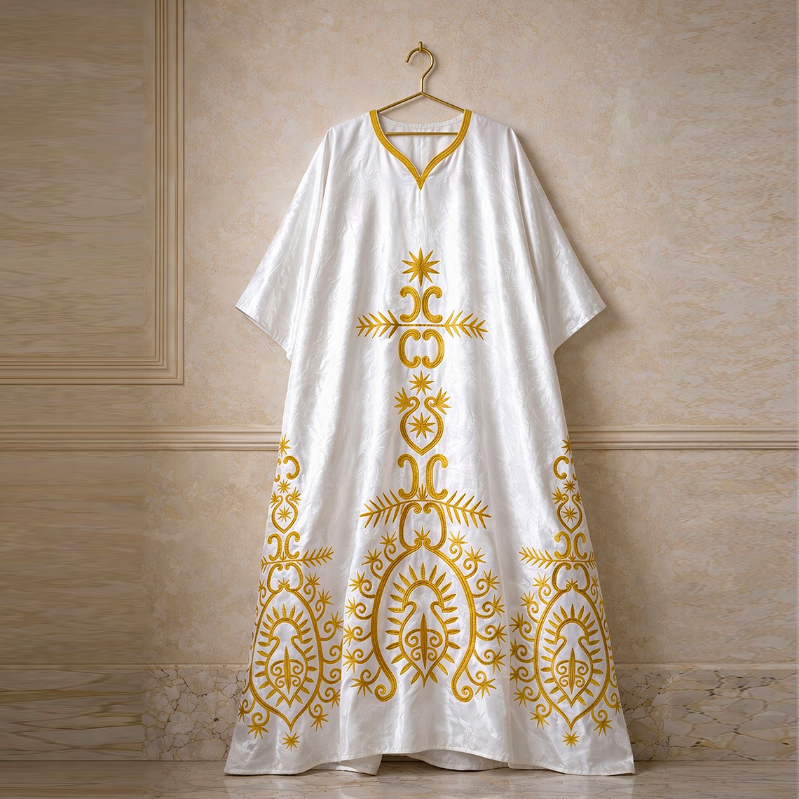 Robe Boubou Bazin Riche pour femmes africaines, blanche et dorée, originale du Nigeria, pour mariage et fête, style Dashiki, brillante