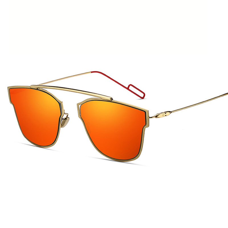 Nouvelles lunettes de soleil tendance pour femmes, style pilote, œil de chat, marque de luxe, designer, rose, violet, argent, film miroir, lunettes de soleil