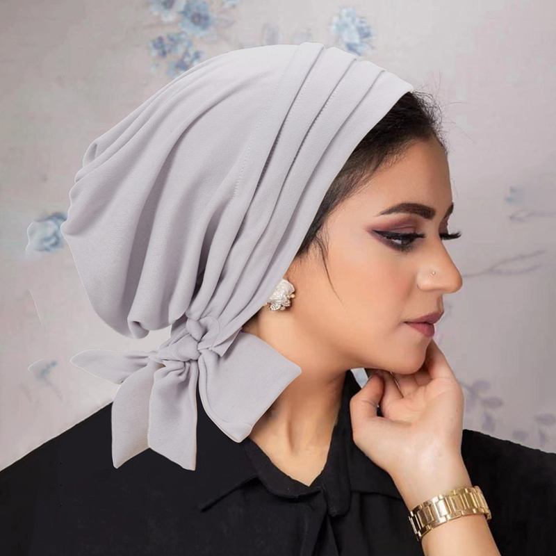 Turban Hijab pour femmes musulmanes, sous-écharpe, casquettes de chimio contre le cancer, chapeau, foulards, écharpe plissée pré-nouée, couvre-cheveux de sommeil