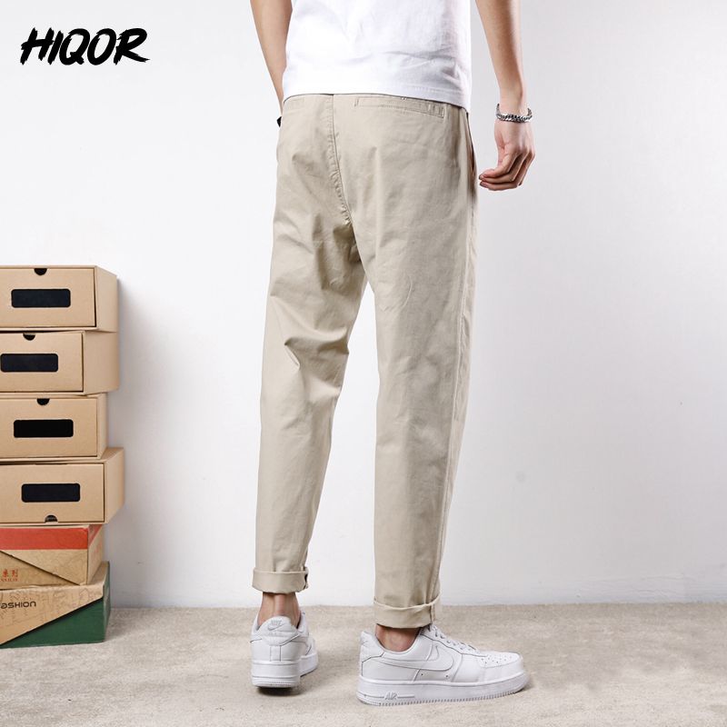 HIQOR printemps été hommes pantalons ample confortable décontracté tout-match élastique pantalon homme coton pantalon mode Streetwear coréen pantalon