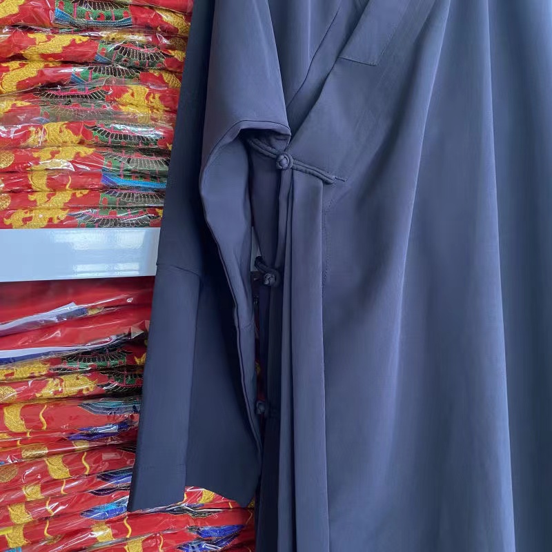 Vêtements taoïstes anciens pour hommes et femmes, col incliné fin, Costume traditionnel chinois Vintage Hanfu, longue Robe Dharma, vêtements Zen