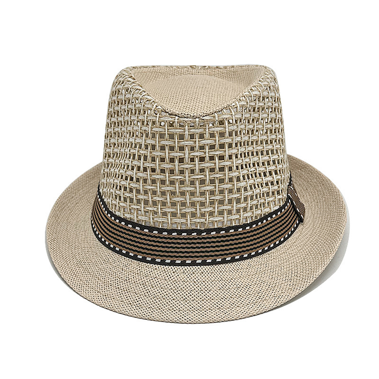 Chapeau de paille tendance pour hommes, chapeau de jazz britannique tendance, chapeau de soleil de plage, chapeau de jazz à bord court d'été pour hommes, fedora rétro pour hommes