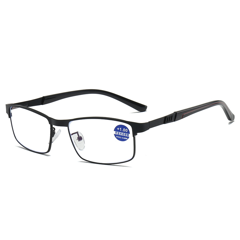 Lunettes de lecture à la mode pour hommes, monture de lunettes de Prescription bloquant la lumière bleue de haute qualité avec charnière à ressort + 100 + 125 + 175