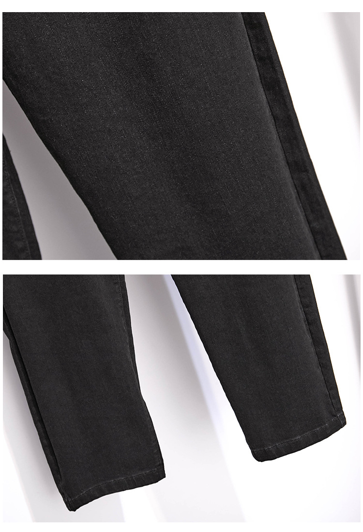 155Kg grande taille femmes hanche 150-160 printemps automne jean ample taille haute pantalon Denim décontracté noir bleu 5XL 6XL 7XL 8XL 9XL