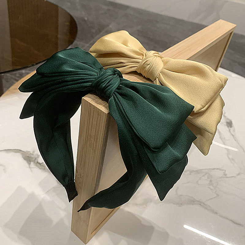 Serre-têtes larges en satin avec nœud pour femme, accessoires de coiffure pour fêtes et shopping