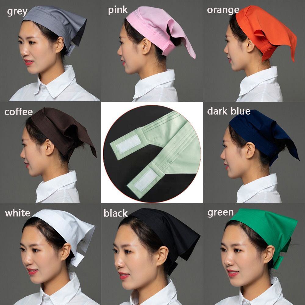 Serveur de cheveux groupé Triangle bandeau anti-fumée poussière respirant chapeau de travail vêtements de travail cuisine enveloppement cheveux chapeau cantine restauration