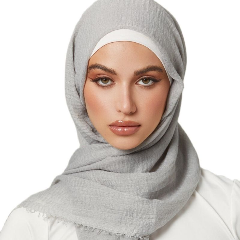 Grande taille froissé coton Hijab Foulard femmes coton musulman bandeau bandeaux longs châles Musulman foulards Turbans Foulard