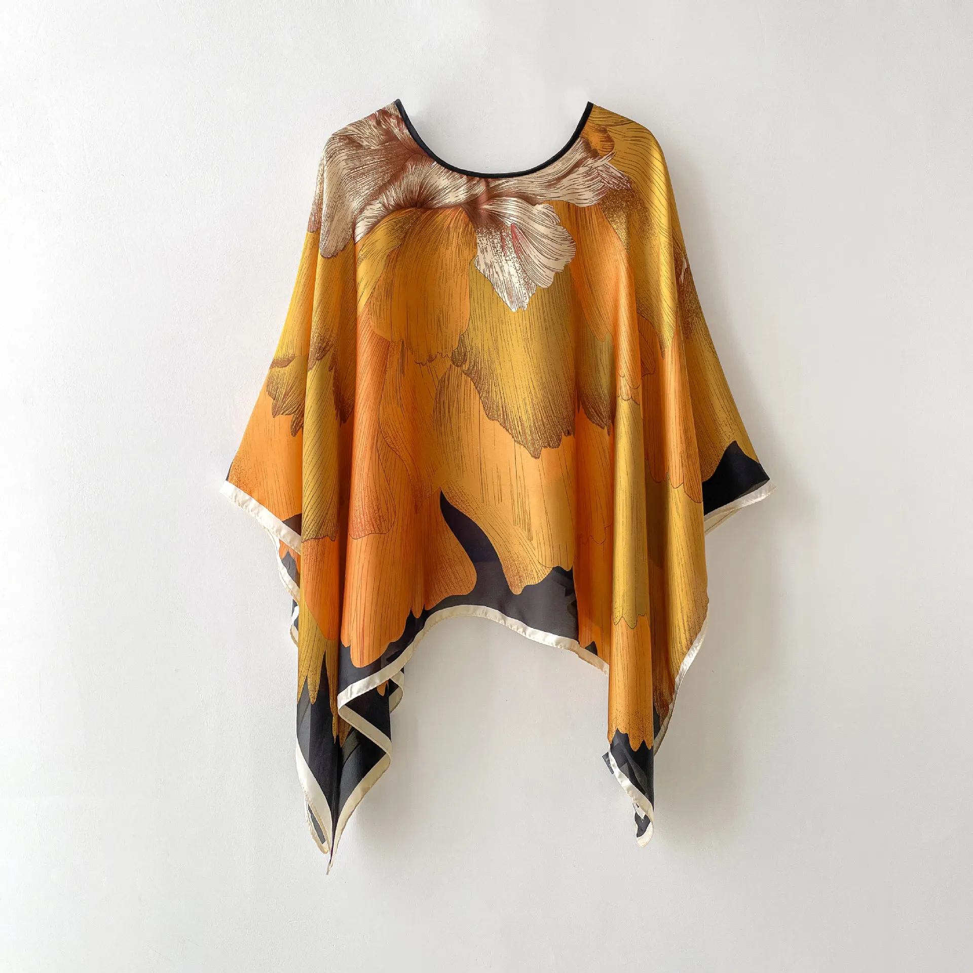 Écharpe en satin de soie pour femmes, enveloppe multidirectionnelle, voile de soleil et paréo de plage UPF 50+, châle de couverture léger
