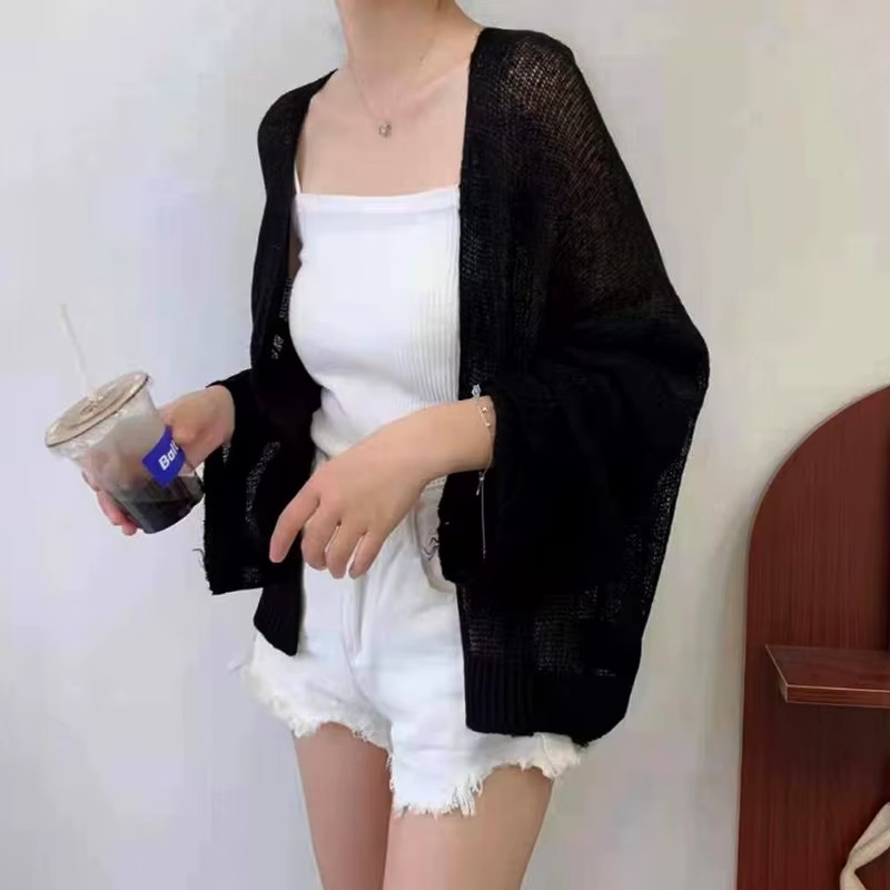 Cardigan pour femmes en tricot au Crochet transparent à manches longues ouvert sur le devant pull Bikini couvrir tricots décontractés tenue de plage