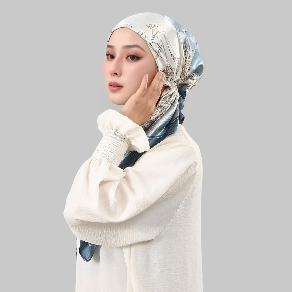 Hijab imprimé en soie élastique, chapeau hijab instantané, écharpe en satin, turban pour femmes, foulard de mode, couvre-chefs pour l'Aïd, bonnet doux.
