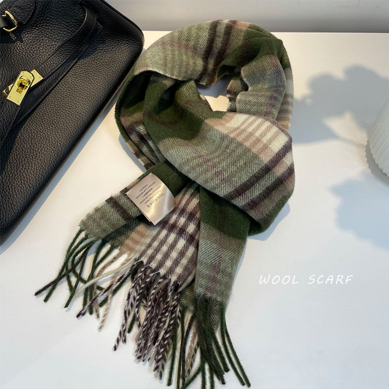 Haute qualité 100% laine écharpe hommes hiver automne Pure laine mode classique chaud épais britannique polyvalent silencieux mâle châle femmes