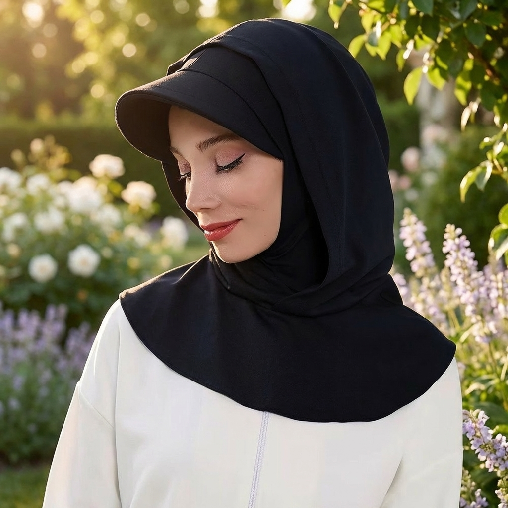 Bonnet Hijab Premium à Couverture Complète, Couleur Unie, Prêt-à-porter, Turban Musulman Double Couche pour Femme