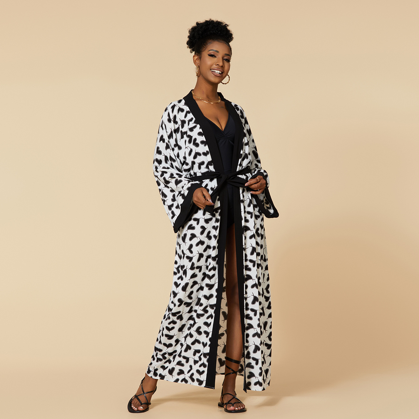 Robe de plage pour femme 2026, cache-maillot à manches, kaftan, tunique de plage, paréos long, cache-maillot pour bikinis, robe d'été, tenue de plage