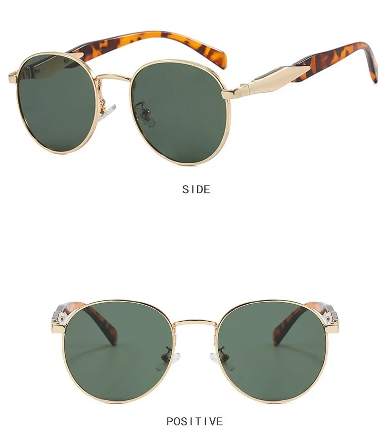 Lunettes de soleil rondes Vintage en métal pour femmes, nouvelle mode rétro, marque de styliste Ins, tendance, UV400