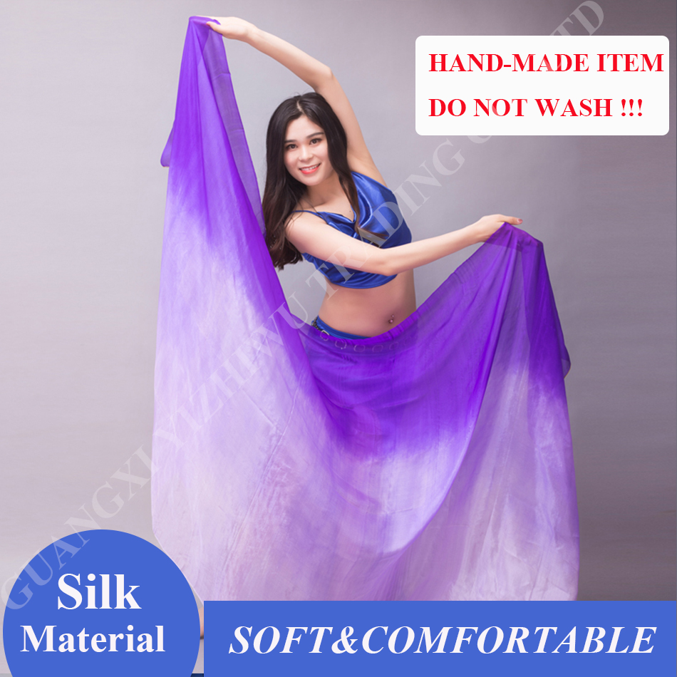 Voile chinois en soie véritable personnalisé pour femmes, voile de danse du ventre, écharpe faite à la main, châles pour filles