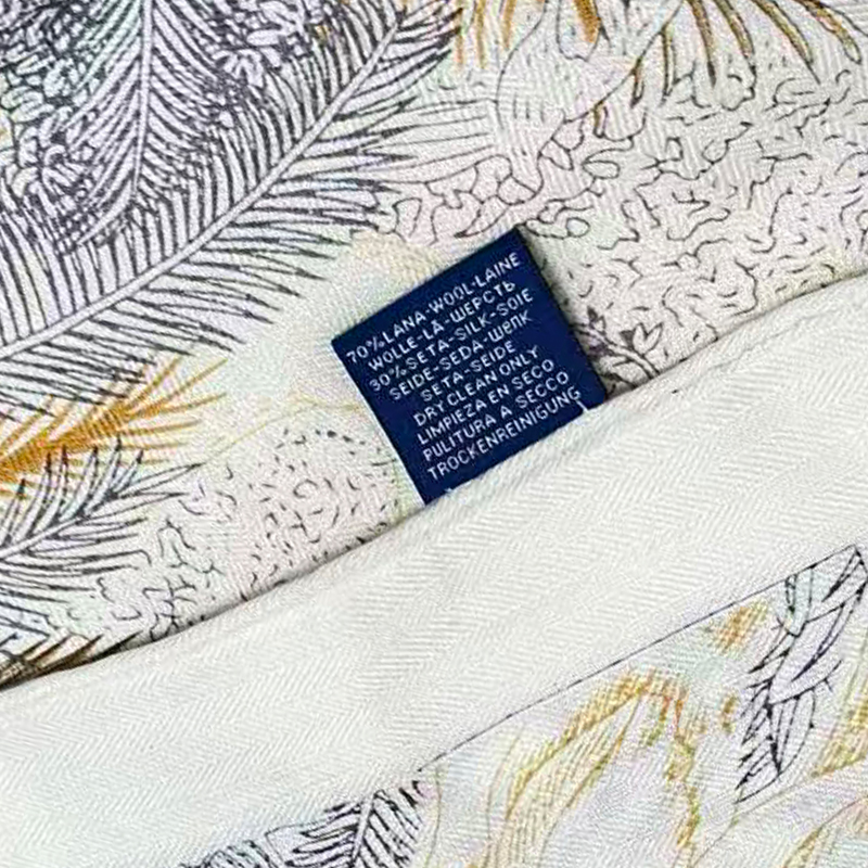 Châle de luxe pour femme 140x140cm en mélange de soie et de laine, imprimé feuilles de palmier, écharpe chaude pour l'automne et l'hiver, enveloppement élégant pour femmes