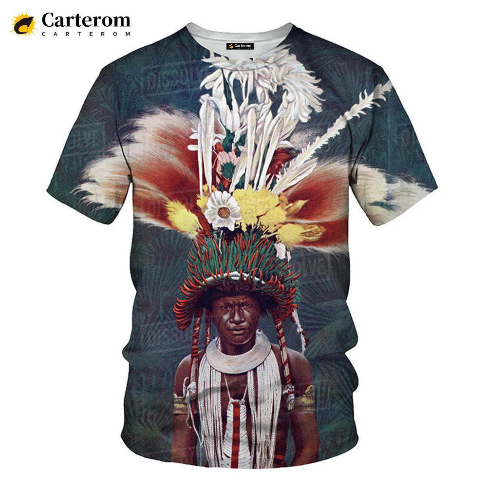 Nouveaux Indiens 3D T-shirt D'été En Plein Air Mode Décontracté O-cou Manches Courtes Culture Indienne Imprimé Hommes T-shirt Décontracté Couples Hauts