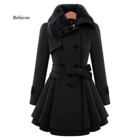 Manteau Sherpa Long en laine pour femme, vêtement d'hiver, Slim, croisé, rembourré, coréen, cachemire, Trench, Style anglais
