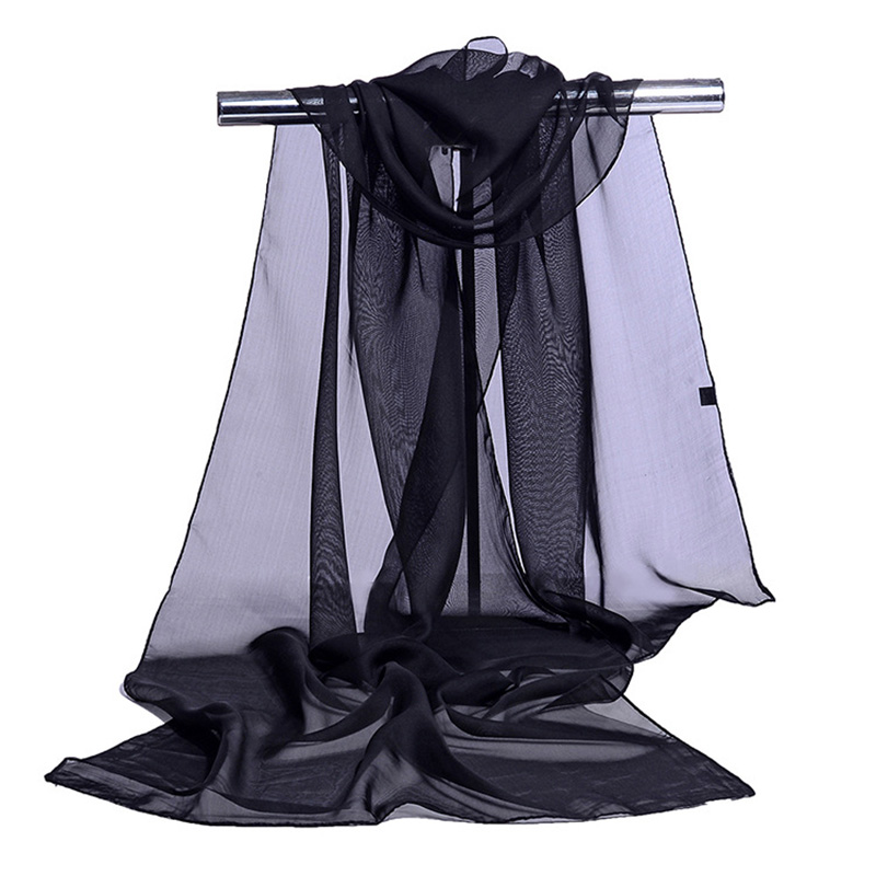 Robe de soirée de mariage pour femmes coréennes, écharpe en mousseline transparente, serviette de plage d'été, châle crème solaire, document solide, R22