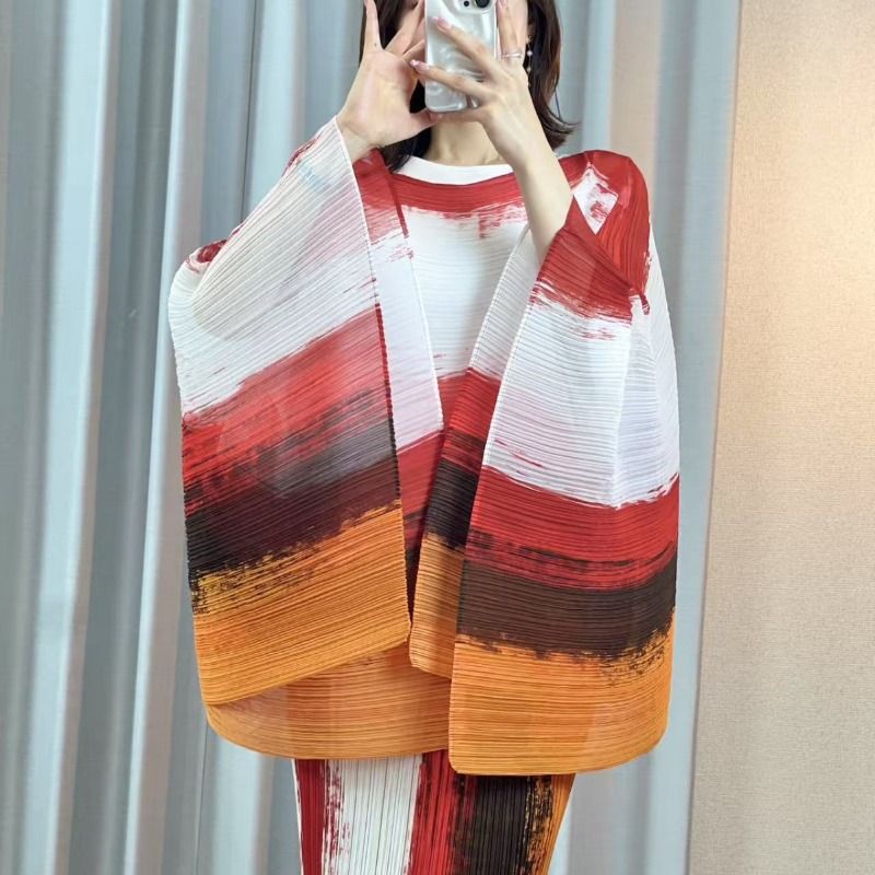 Miyake – écharpe plissée japonaise pour femmes, pull de styliste, vêtements d'extérieur mi-longs, châle, chemise en mousseline de soie, sans plis, nouvelle collection