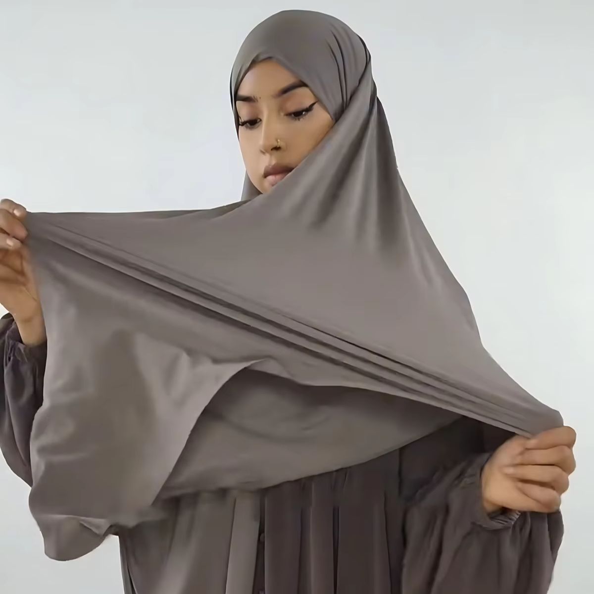 145*145 cm grande taille Jersey Modal carré écharpe extensible musulman instantané Hijab couche Khimar Eid islamique femmes prière foulard