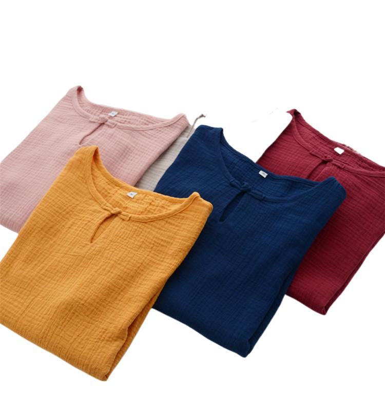 Blouses pour femmes grandes tailles, style chinois vintage, chemises en coton et lin à manches courtes, chemisiers décontractés de style prairie, hauts pour femmes.
