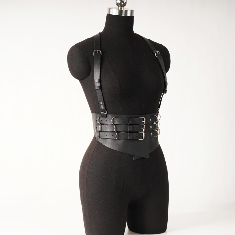 Ceinture large en cuir PU pour femmes, gilet Punk, sangle de taille, cordon de serrage, vêtements de fête de vacances
