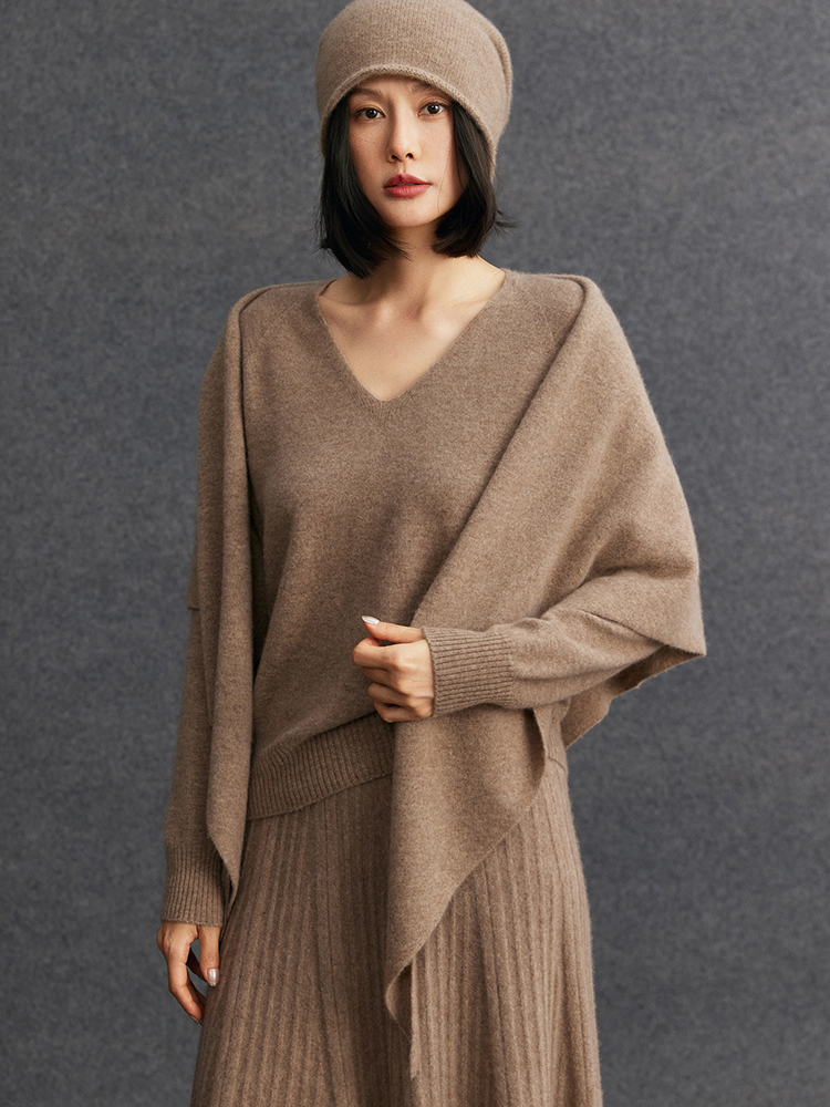 CHICUU femmes cachemire Triangle écharpe châles automne hiver 100% cachemire tricot châles nouvelle mode doux chaud cachemire enveloppes